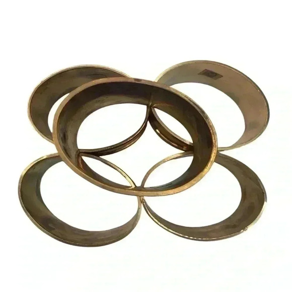 Oval Brass Napkin Ring Made in India set of 5 - Picture 2 of 3